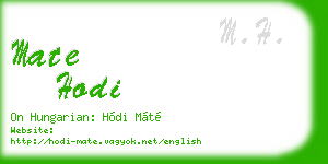 mate hodi business card