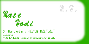 mate hodi business card